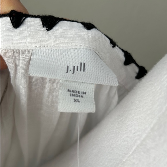 J Jill embroidered peasant blouse white multicolor size XL - Picture 2 of 10